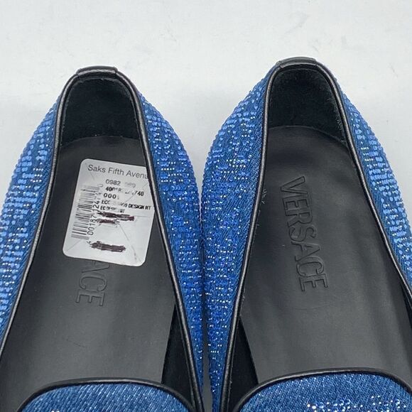 Versace Crystal Embellished Smocking Loafers size 44/us size 11 main image 8